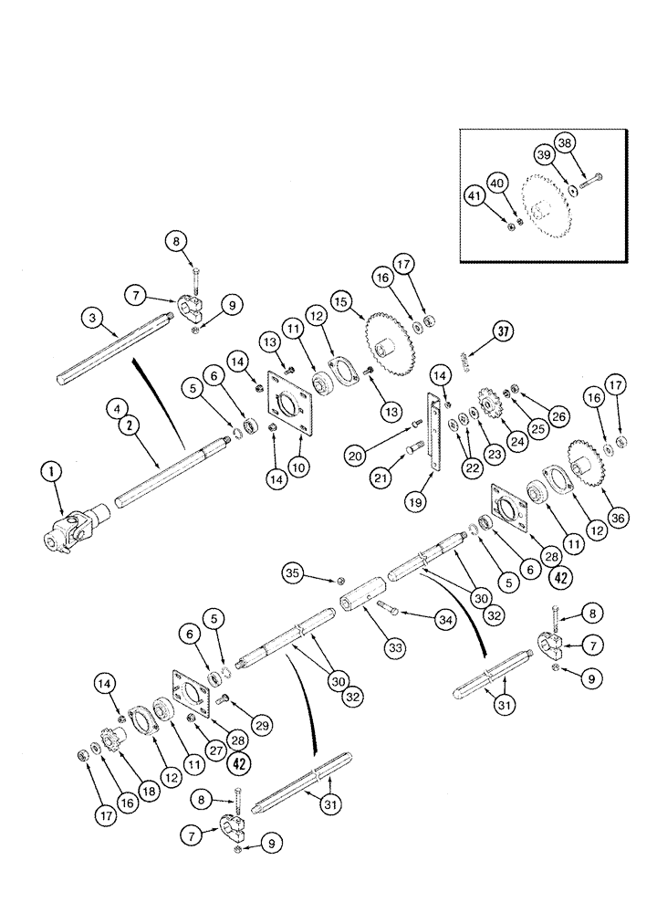 Схема 241-4716, CASE IH 1043, розділ 09-14 · MAIN DRIVE - 1043, 1044