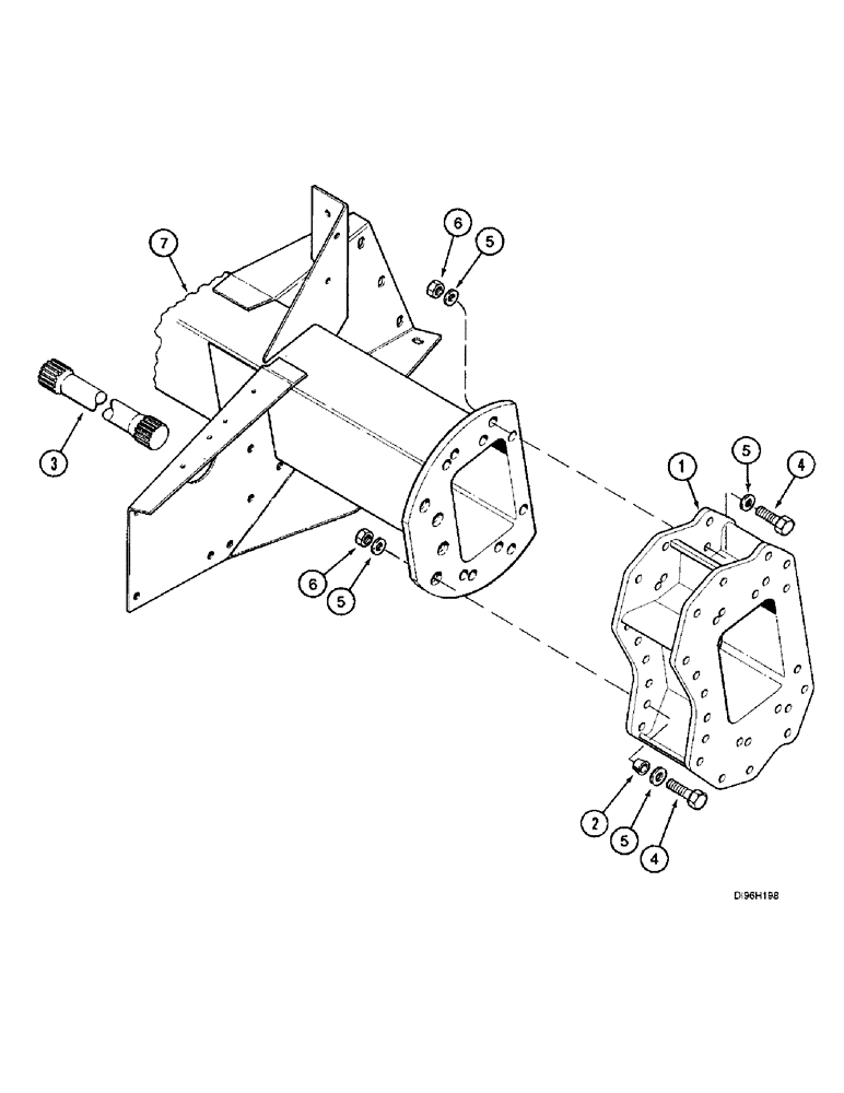 Схема 135718A1, CASE IH 2166, розділ 6-58 · AXLE EXTENSION, SINGLE WHEEL