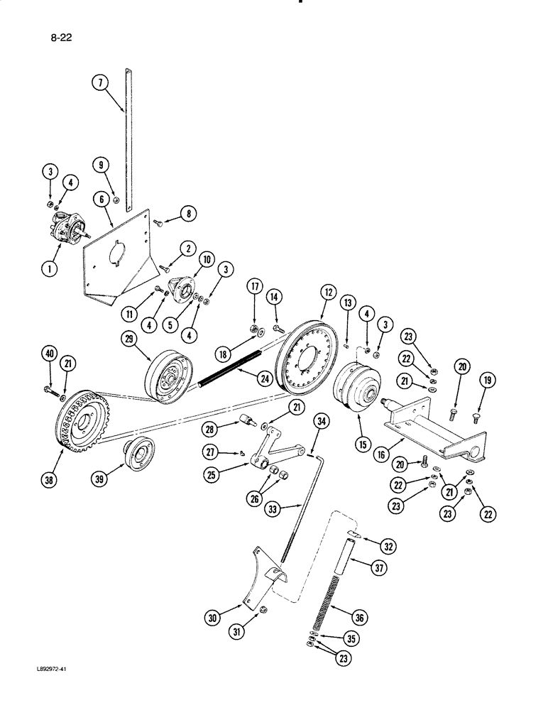 Схема 191288C2, CASE IH 1670, розділ 8-22 · AUXILIARY HYDRAULIC PUMP MOUNTING