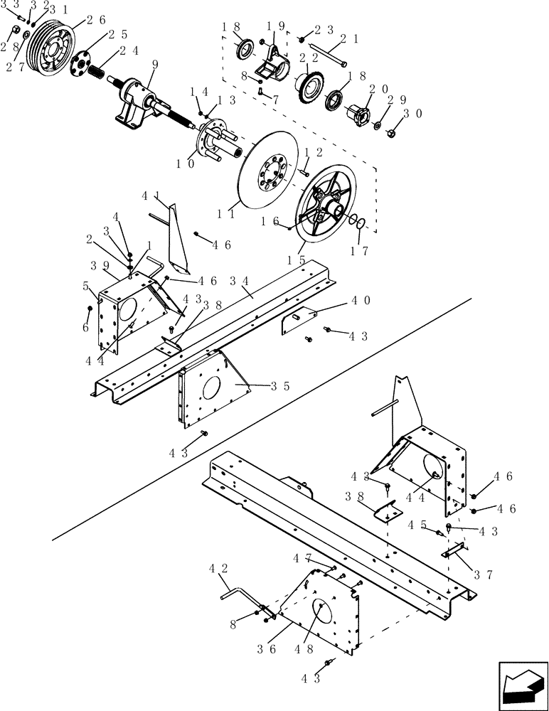 Схема 87678413, CASE IH 6130, розділ 66.260.26 · SEPARATOR JACKSHAFT WITH PULLEYS AND SUPPORT- BEATER OPTION