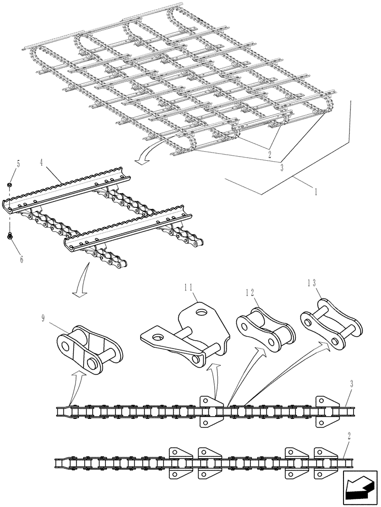 Схема 84222922, CASE IH 7230, розділ 60.105.03 · CHAIN ASSY AND FEEDER SLATS