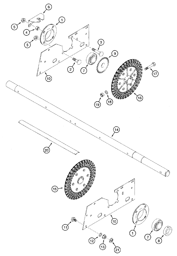 Схема 1541631C1, CASE IH 2366, розділ 09C-05 · CLEANING FAN - SHAFT AND SUPPORTS