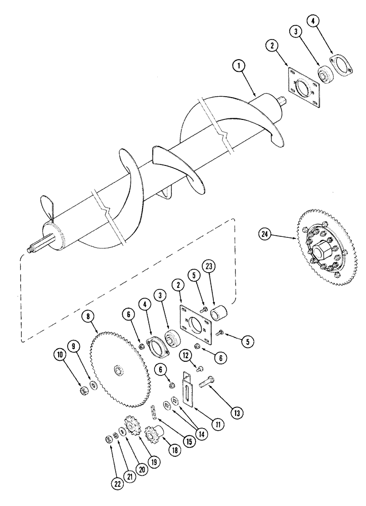 Схема 199729C1, CASE IH 1063, розділ 09-26 · AUGER - DRIVE (1043, 1044, 1054, 1063), - JJC0335001