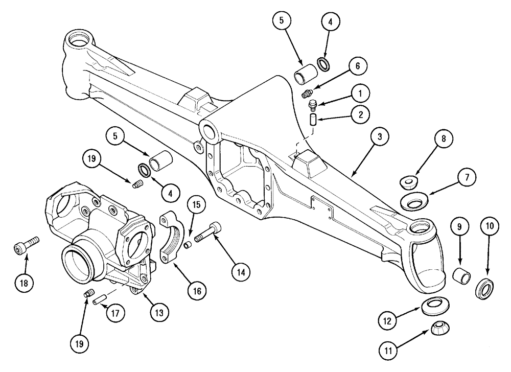 Схема 247514A1, CASE IH MX100, розділ 05-09 · FRONT AXLE HOUSING