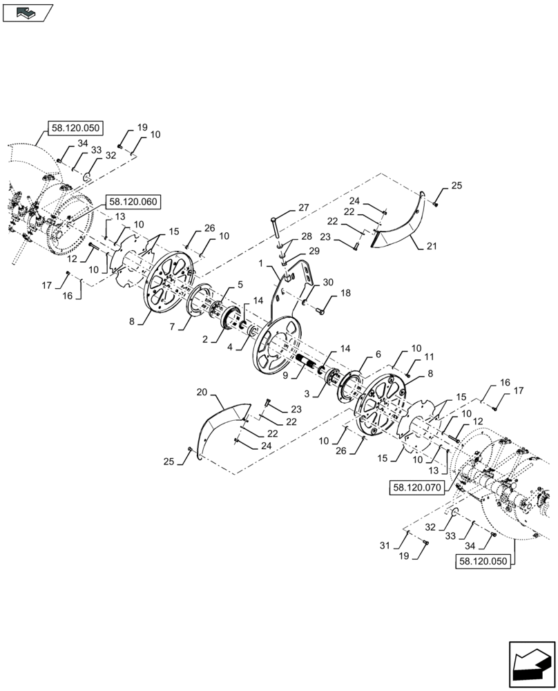 Схема 210034, CASE IH 3050-41FT, розділ 58.120.040 · FEED AUGER SUPPORT; (VAR) 722323862