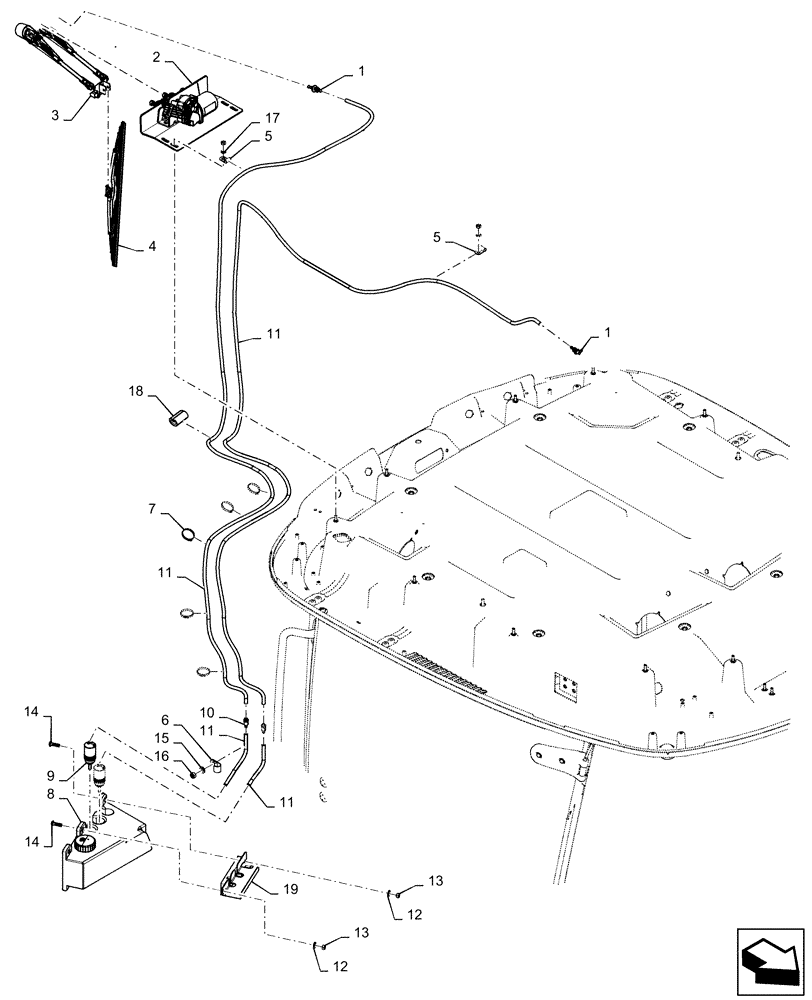 Схема 47626001, CASE IH ROWTRAC 620, розділ 55.518.050 · FRONT AND REAR WIPERS; (VAR) 5SV02BB, 5SX02BB
