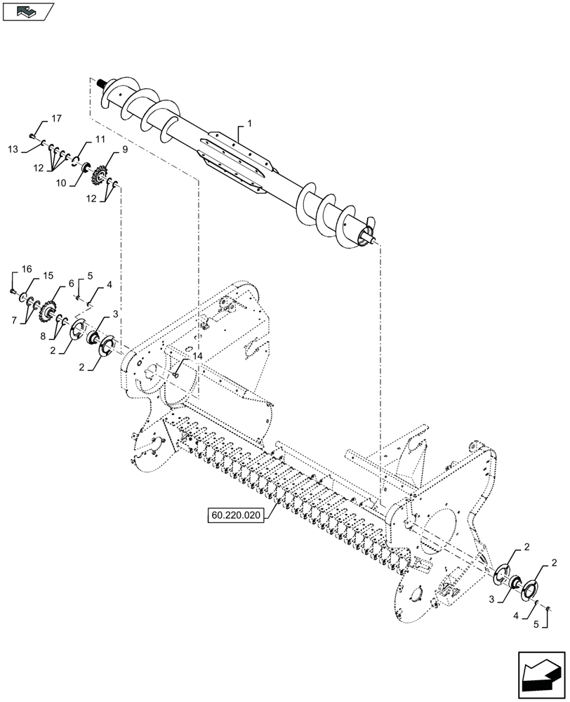 Схема 9837842, CASE IH LB424R XL, розділ 60.220.101 · FEED ROLLER - (S/N Range) after 085; (VAR) 422021010, 422021013, 422021243, 422021262, 422021282, 422021293, 422021295