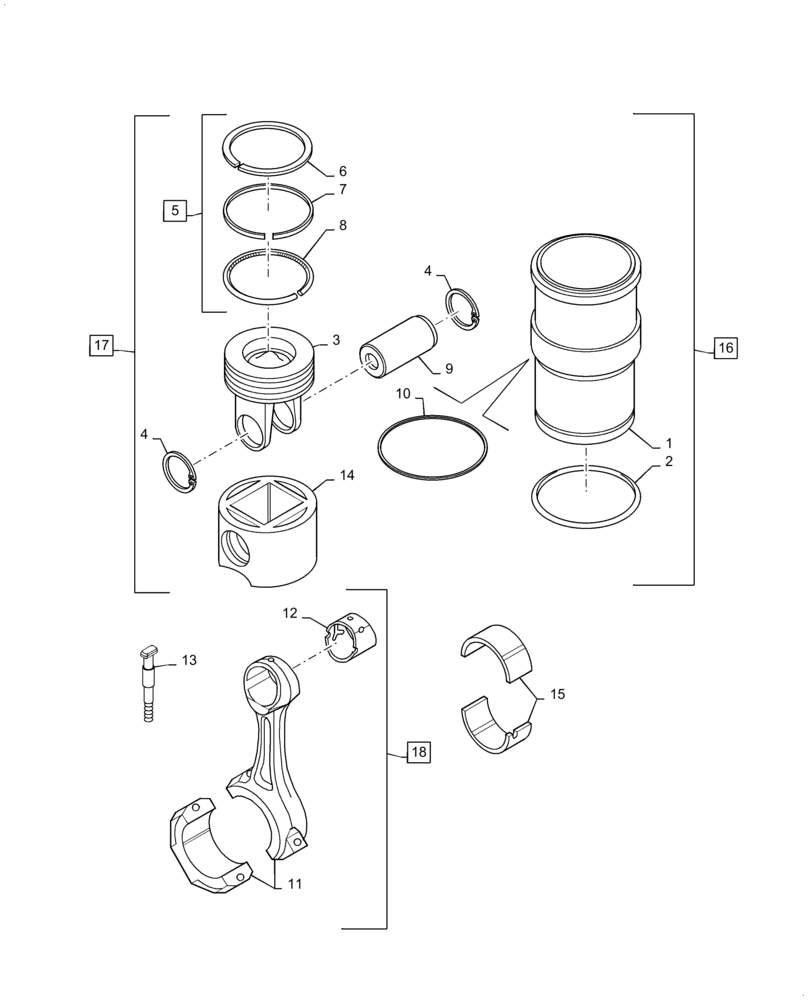 Схема 84156220, CASE IH MAGNUM 335, розділ 02-31 · PISTONS AND CONNECTING RODS, 9.0 LITER ENGINE - MAGNUM 275 ASN Z7RZ05009, MX305, 305, AND 335