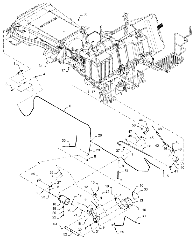 Схема 47671831, CASE IH 620, розділ 02-26 · AIR COMPRESSOR, CHASSIS CONNECTIONS