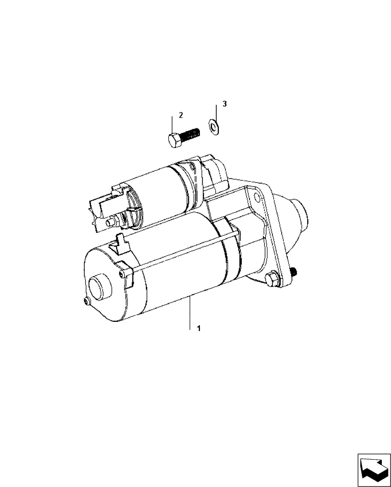 Схема 5801441814, CASE IH JX75T, розділ 0.36.0 01 · STARTER MOTOR ASSEMBLY AND MOUNTING