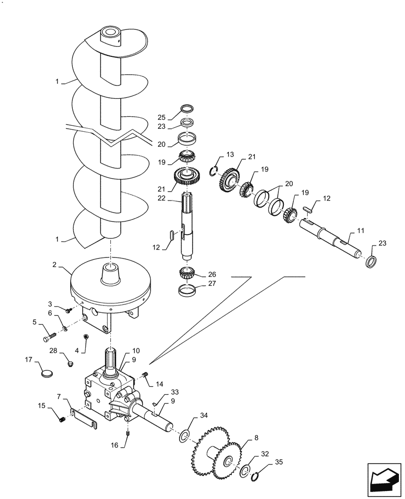 Схема 87325666, CASE IH 2588, розділ 80.175.04 · AUGER, UNLOADER - GRAIN TANK, LOWER