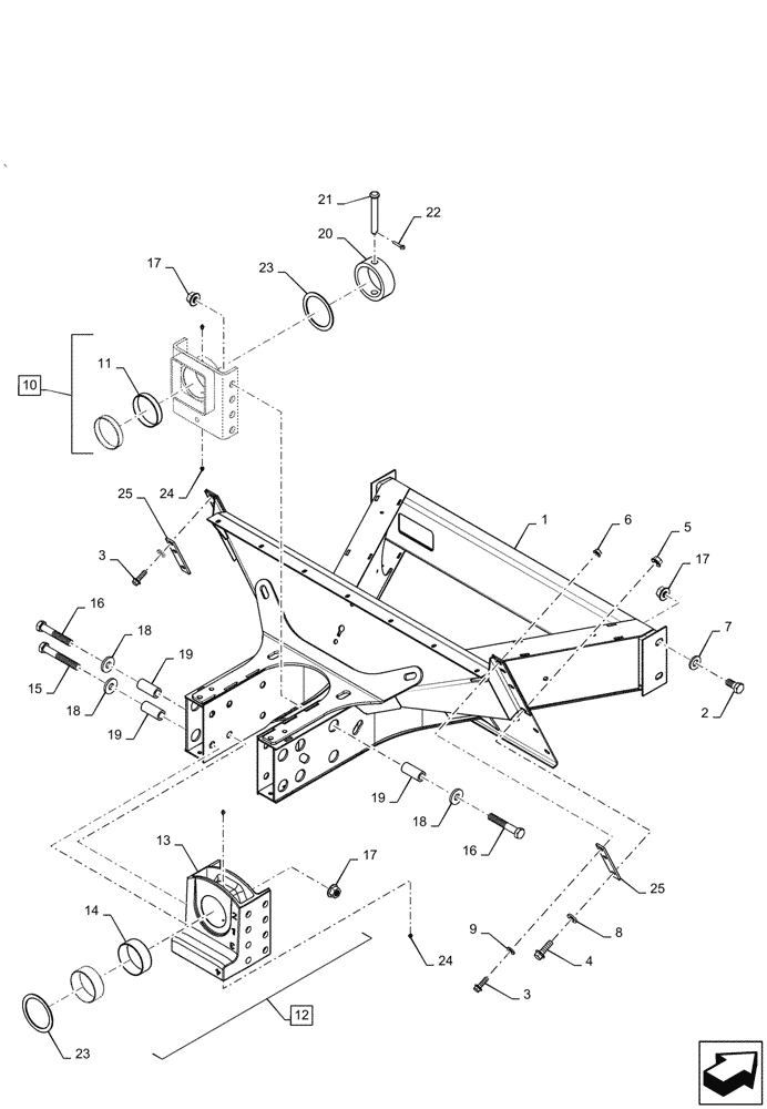 Схема 177751C1, CASE IH AF4077, розділ 27.450.AA · STEERING AXLE, SUPPORT