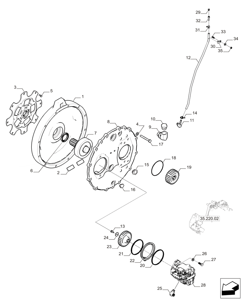 Схема 84156144, CASE IH PATRIOT 250 EXTR, розділ 35.220.01 · HYDROSTATIC PUMP; (Prod Date) after 02-JAN-2017; (VAR) 449591027, 449591047, 449592027, 449592047