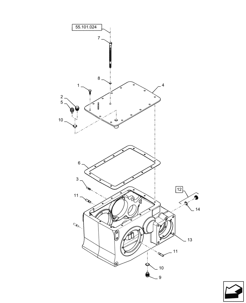 Схема 47687430, CASE IH 8240, розділ 21.130.020 · VAR - 722028 - TRANSMISSION HOUSING, STANDARD; (VAR) 722028356, 722775186