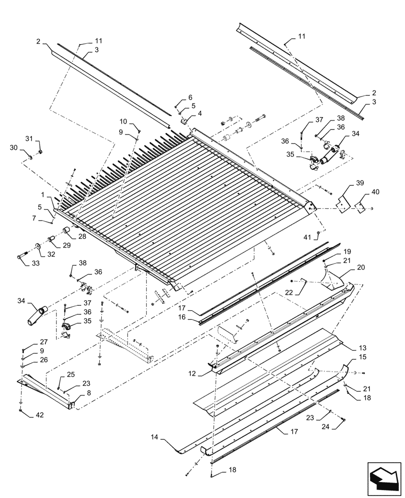Схема 338222, CASE IH 8250, розділ 74.110.010 · GRAIN PAN; (VAR) 425258036, 722030256