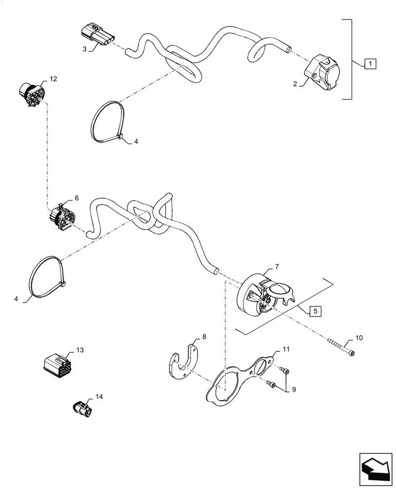 Схема 83959716, CASE IH MAGNUM 400, розділ 55.511.020 · 7 PIN SOCKET, WIRE HARNESS & CONNECTOR, FRONT, EU; (VAR) 6MC25ZZ07