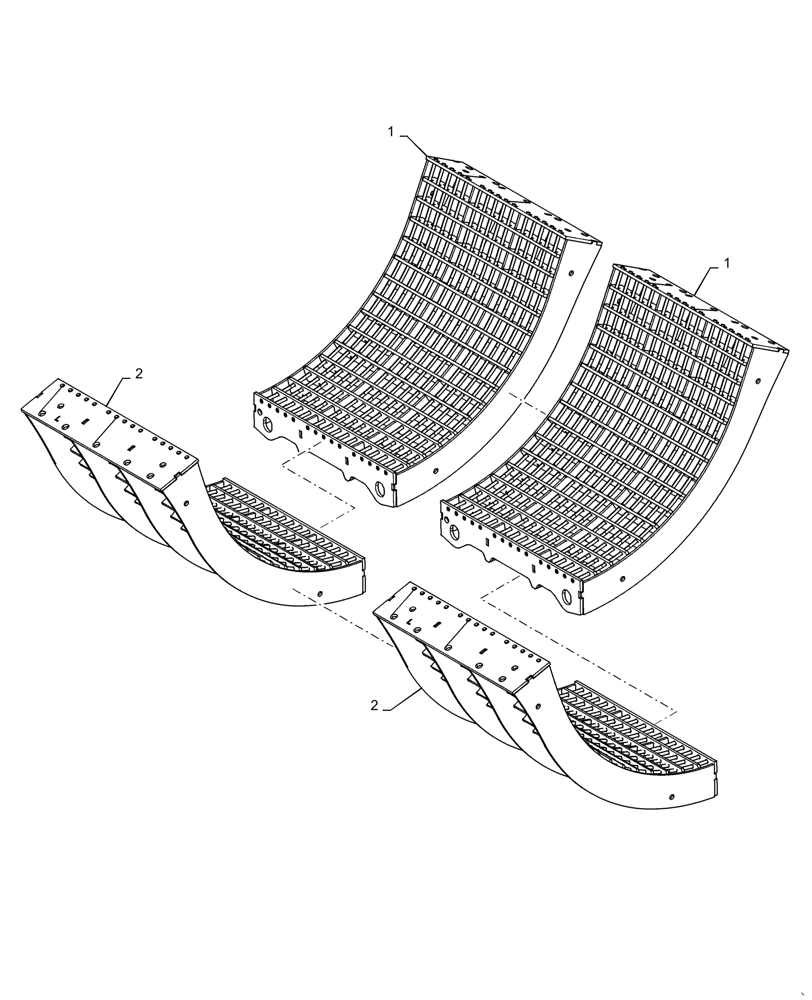 Схема 84237555, CASE IH 8250, розділ 66.105.011 · CONCAVE, LARGE WIRE; (VAR) 425058016, 722754016