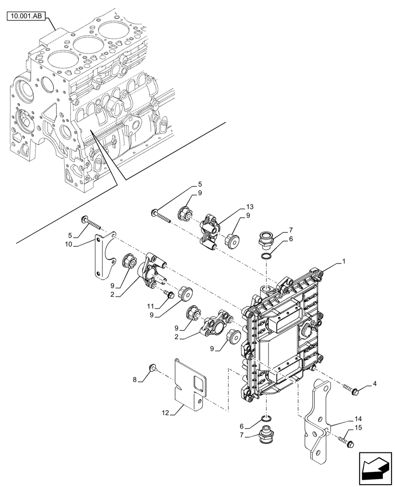 Схема 98498817, CASE IH F4HGE613R V004, розділ 55.015.010 · ENGINE CONTROL UNIT (ECU)