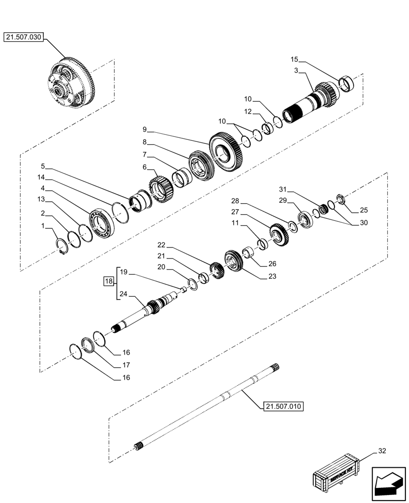 Схема 87562151, CASE IH PUMA 240 CVX, розділ 21.507.040 · VAR - 391138, 758022, 759053 - TRANSMISSION, DRIVE SHAFT, RANGE GEAR; (VAR) 332342600, 332342601, 337427600, 337427601, 337433600, 337433601, 338963600, 338963601, 341732600, 341732601, 392138600, 392138601