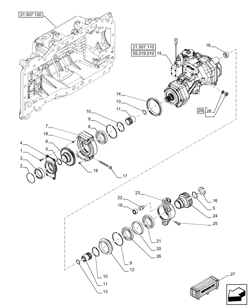 Схема 84455696, CASE IH PUMA 240 CVX, розділ 21.507.100 · VAR - 391138, 758022, 758870, 759053 - TRANSMISSION, HYDROSTATIC PUMP, MOUNTING; (VAR) 332342600, 332342601, 337427600, 337427601, 337433600, 337433601, 338963600, 338963601, 341732600, 341732601, 392138600, 392138601
