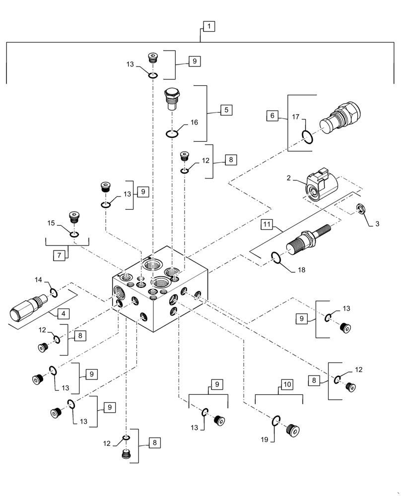 Схема 167268, CASE IH 8250, розділ 35.562.011 · HYDRAULIC VALVE, REVERSER; (VAR) 425361066, 425361076, 425361086, 425465096, 425465106, 425465116