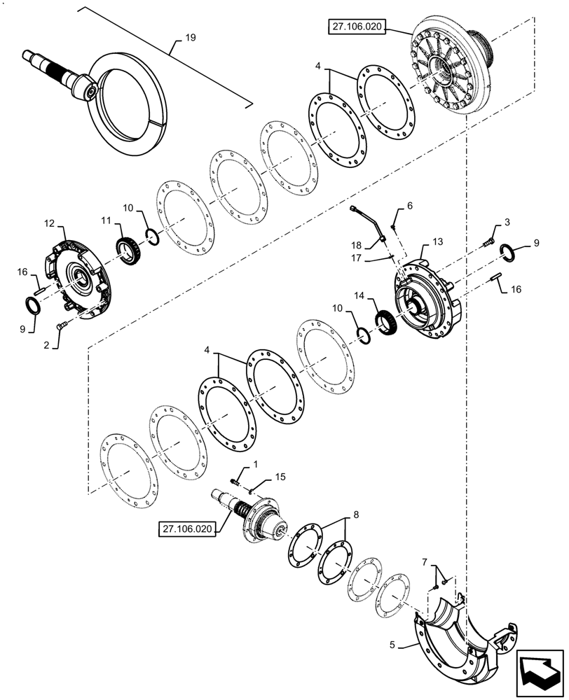 Схема 84369458, CASE IH MAGNUM 250, розділ 27.106.010 · BEARING CARRIERS, DIFFERENTIAL; (VAR) 7MK04EE, 7MK04FF, 7MK04GG, 7MK04JJ, 7ML04EE, 7ML04FF, 7ML04GG, 7ML04JJ