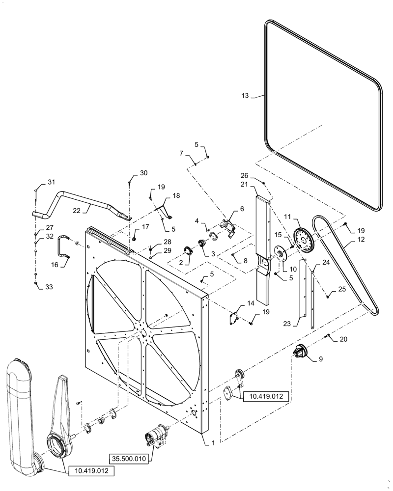 Схема 87583785, CASE IH 7150, розділ 10.419.011 · SCREEN, AIR INTAKE