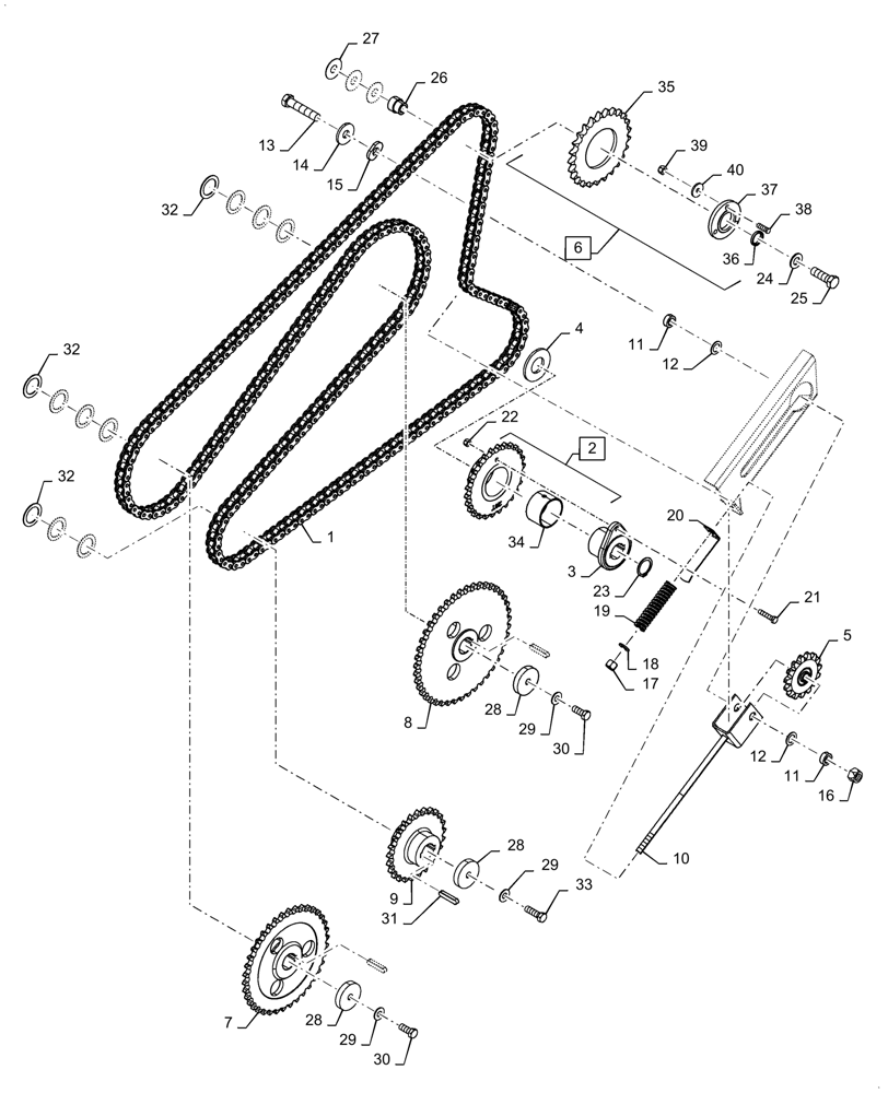 Схема 84069770, CASE IH 7150, розділ 80.175.011 · UNLOADING TUBE CHAIN, DRIVE, TENSIONER