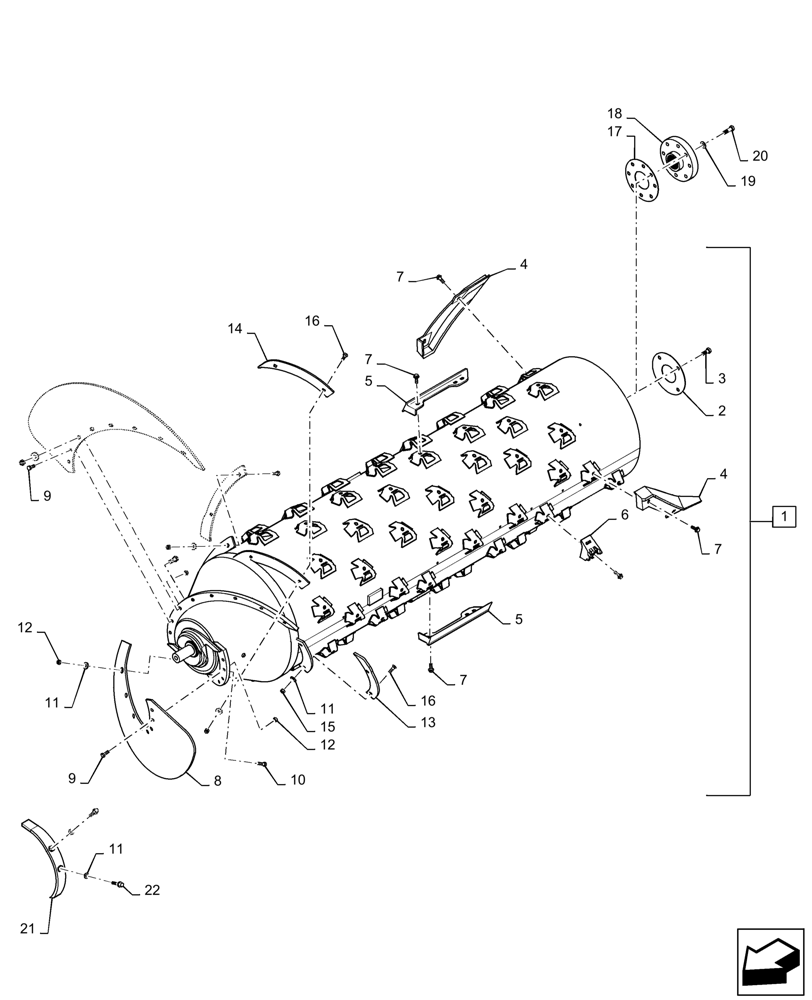 Схема 87619364, CASE IH 7150, розділ 66.331.030 · THRESHING CYLINDER, ROTOR, STANDARD, LARGE TUBE; (VAR) 722808026, 722808036