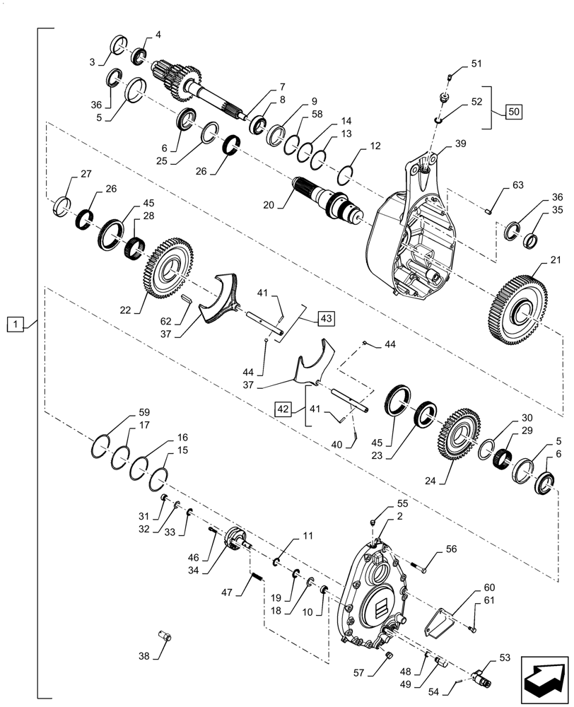 Схема 194051C1, CASE IH 7150, розділ 66.260.031 · GEARBOX, ROTOR, DRIVE