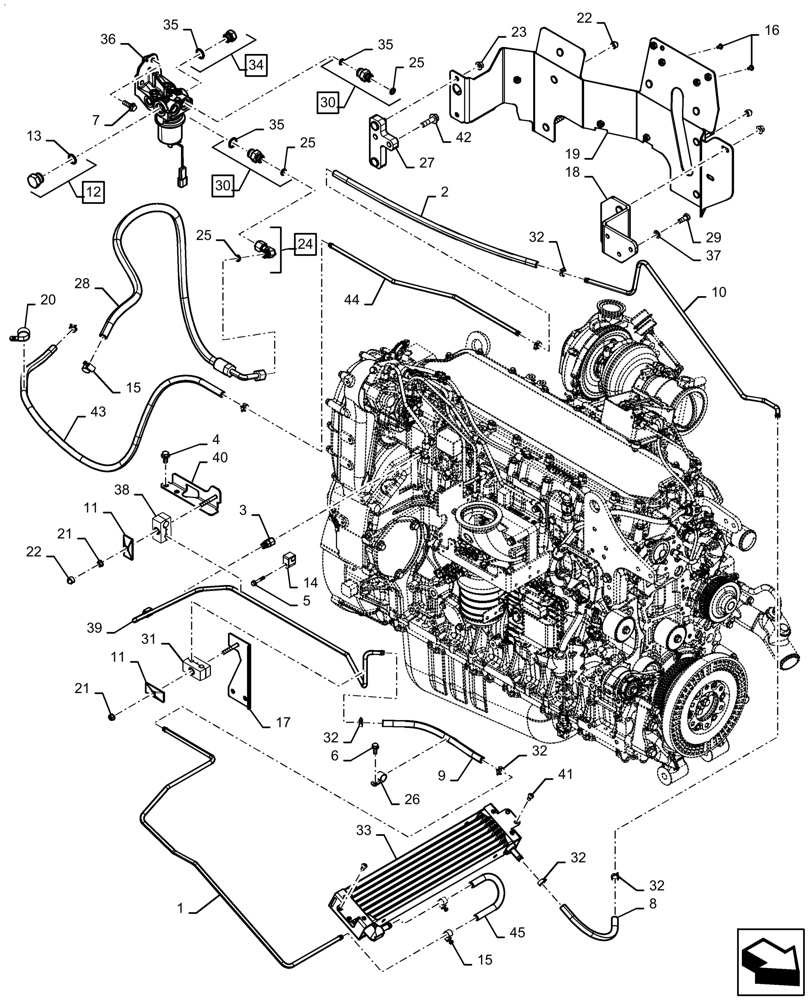 Схема 167269, CASE IH MAGNUM 400, розділ 10.210.020 · FUEL PUMP, FUEL LINE, AND FUEL COOLER; (VAR) 7MC02FF, 7MC02FH, 7MC02GG, 7MC02GH, 7MC02RH, 7MC02RW