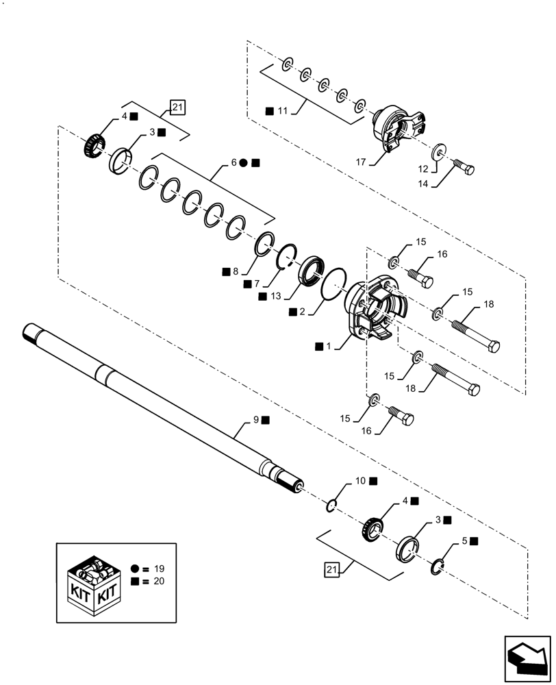 Схема 226851A1, CASE IH MAGNUM 250, розділ 21.155.100 · SHAFT ASSY, MFD INTL 21X5 / 19X4, 6C YOKE; (VAR) 7CC04NM10, 7CC04NMT1, 7CC04NN10