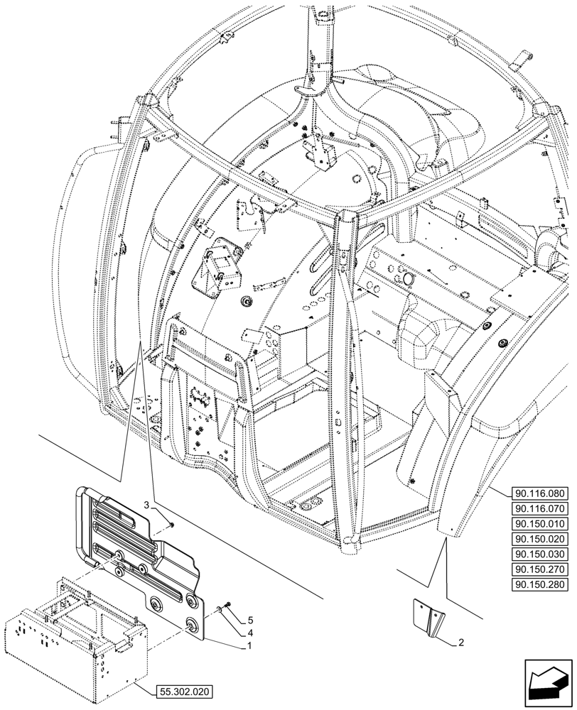 Схема 86639313, CASE IH PUMA 175, розділ 90.116.150 · VAR - 391205, 758338 - REAR FENDER, NARROW, STEP, MUDGUARD; (VAR) 335501908, 335501909, 335505908, 335505909, 335506908, 335506909, 343835901, 343836901, 343837901, 344623900, 392112912, 392112913, 392112914
