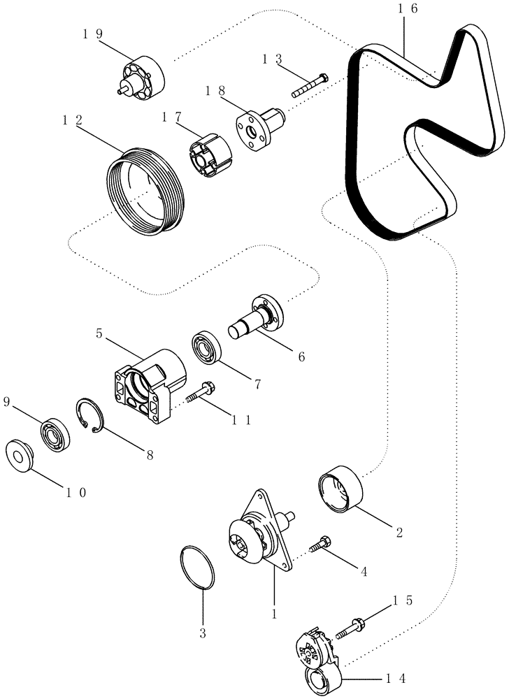 Схема 87402831, CASE IH MX255, розділ 02-12 · WATER PUMP SYSTEM, MX255 AND MX285
