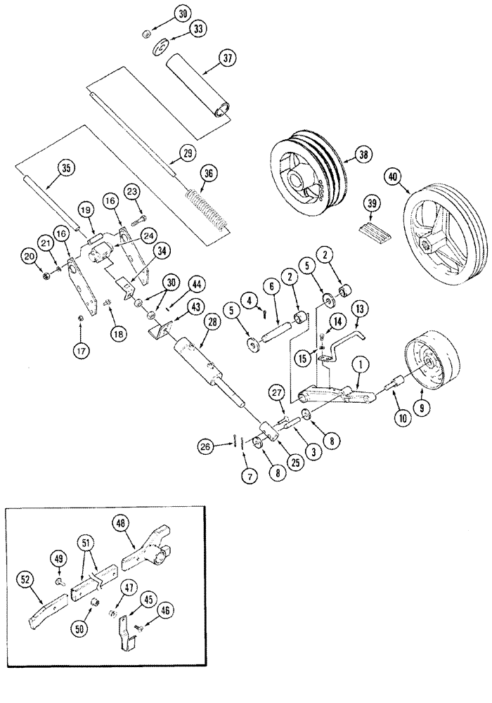 Схема 195457C93, CASE IH 2366, розділ 09A-06 · SEPARATOR - DRIVE PULLEY AND IDLER