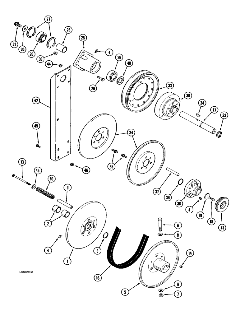 Схема 195396C2, CASE IH 1670, розділ 9C-10 · CLEANING FAN DRIVE
